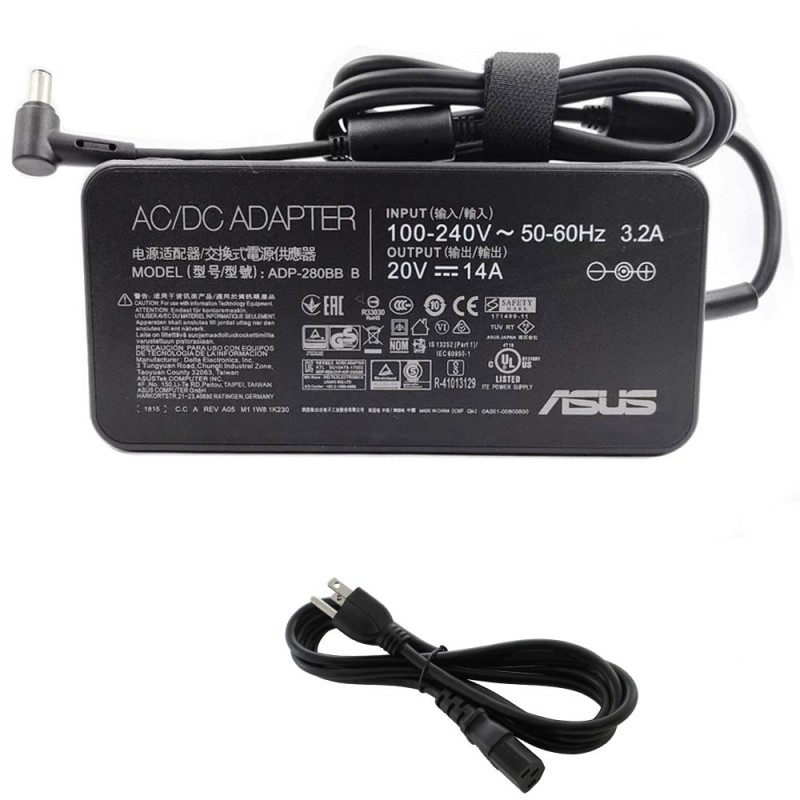 20V 14A 280W Asus Monitor Adapter Charger 7.4mm 5.0mm Connector