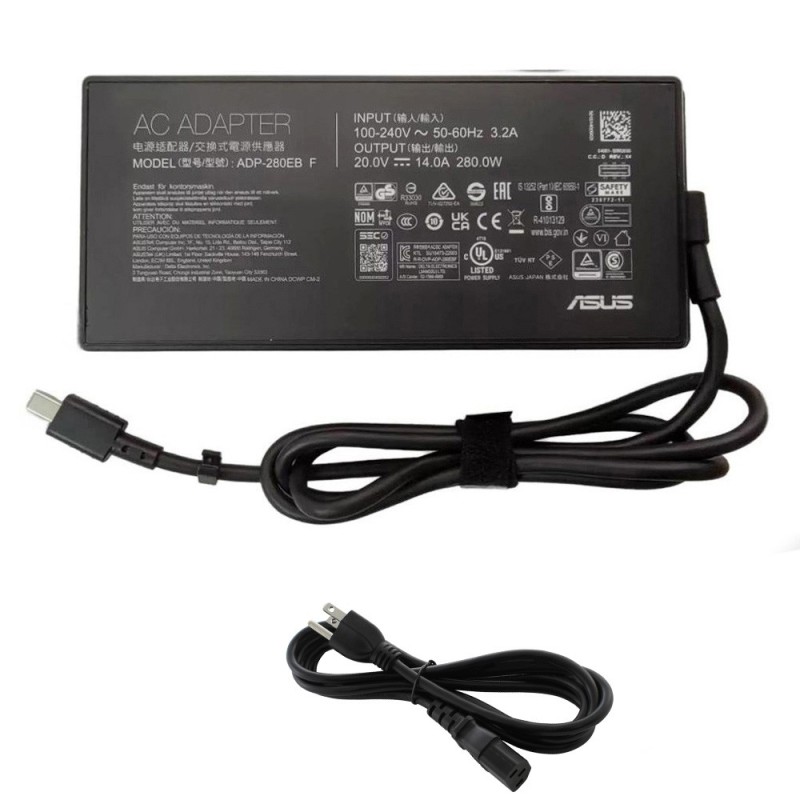 20V 14A 280W Asus Adapter Charger Rectangle Conn