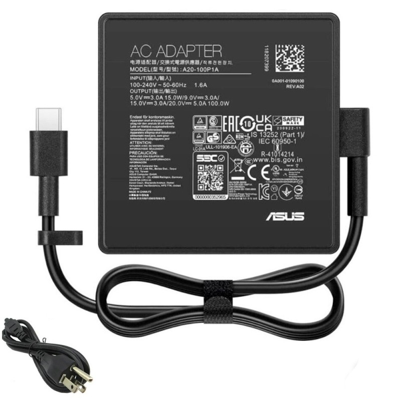 20V 5A 100W Asus USB-C Adapter Charger