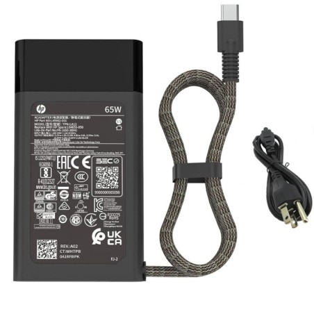 20V 3.25A 65W HP USB-C Adapter Charger with Rounded Corners