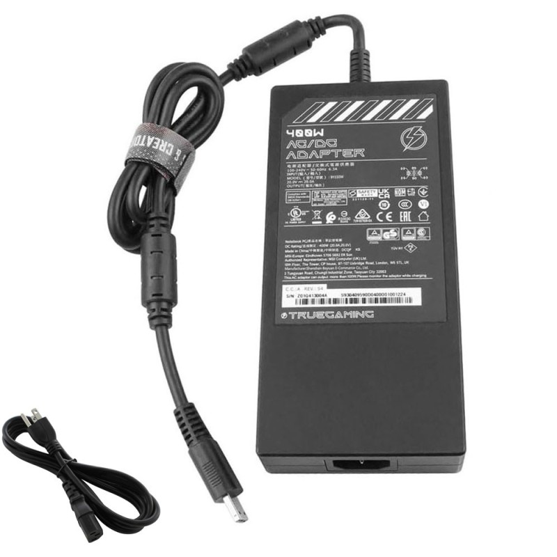 20V 20A 400W MSI Adapter Charger Rectangle Conn