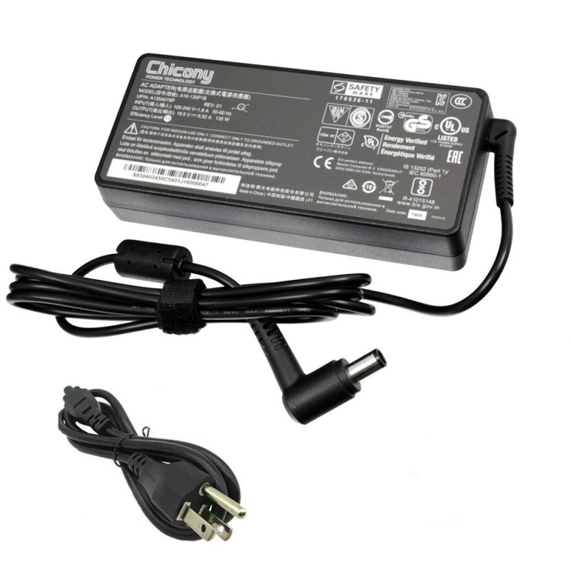 19.5V 6.92A 135W MSI Adapter Charger 7.4mm 5.0mm Connector