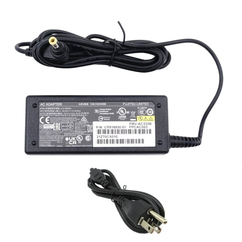 19V 3.42A 65W Fujitsu Adapter Charger 5.5mm 2.5mm Connector