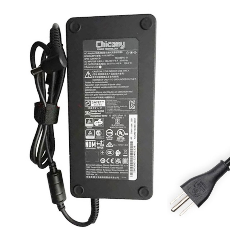 20V 14A 280W Chicony Adapter Charger 5.5mm 2.5mm Connector