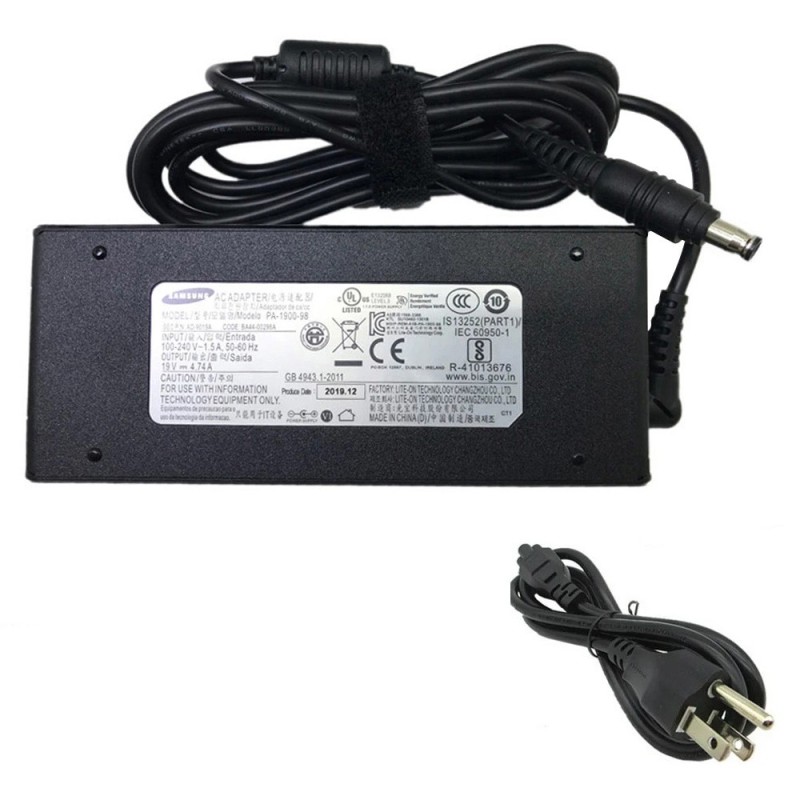 19V 4.74A 90W Samsung Adapter Charger 5.5mm 3.3mm Connector