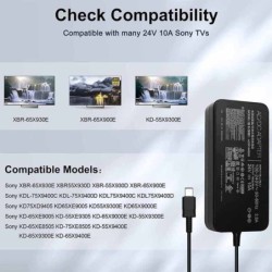 24V 9.4A-10A 240W Sony ACDP-240E01 ACDP-240E02 Rectangular TV Adapter Charger