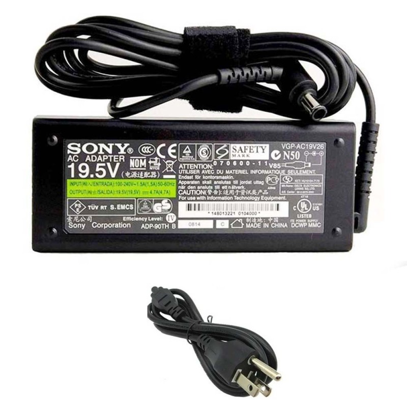19.5V 4.7A 90W Sony Adapter Charger 6.5mm 4.4mm Connector
