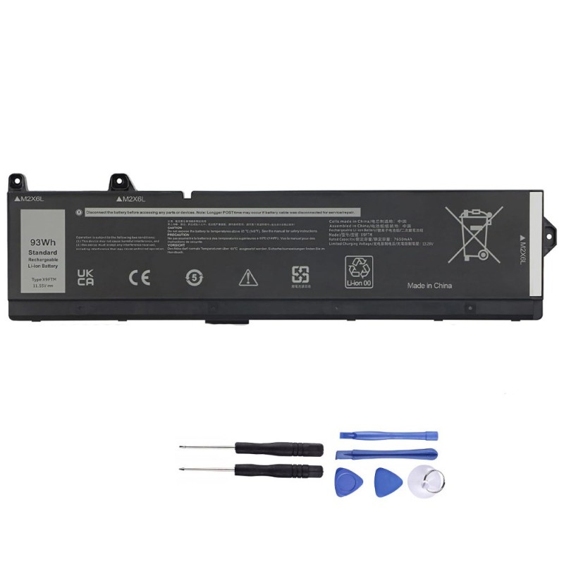 New 93Wh Battery for Dell X9FTM
