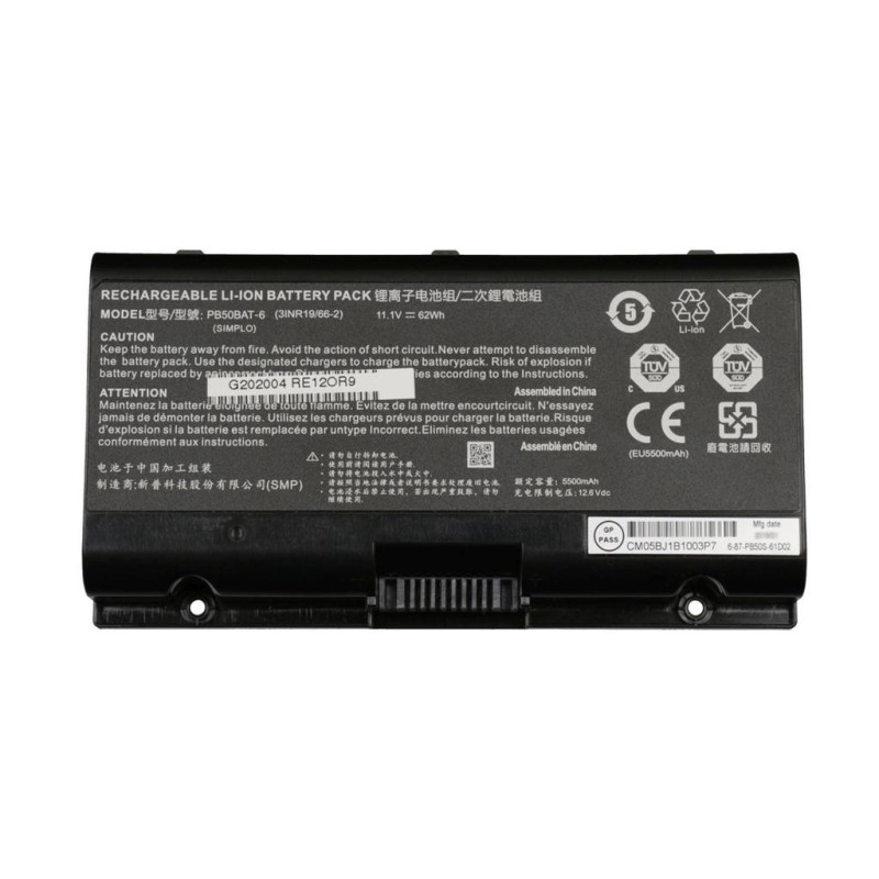 Clevo PB50BAT-6 62Wh Battery