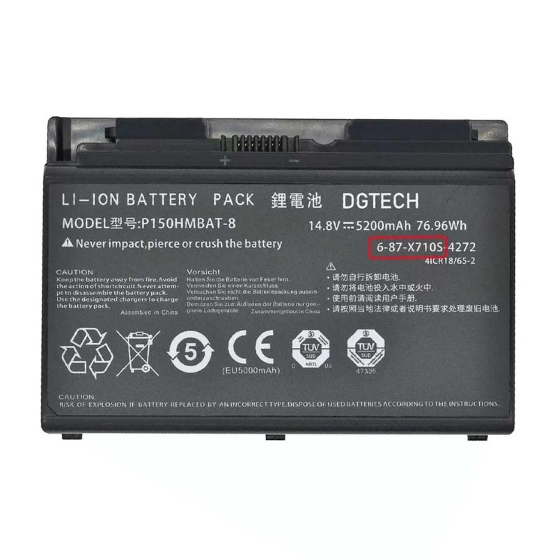 Clevo P150HMBAT-8 X710S 76.96Wh Battery