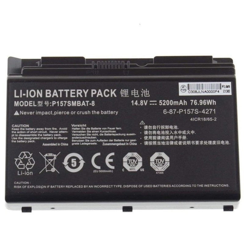 Clevo P157SMBAT-8 76.96Wh Battery