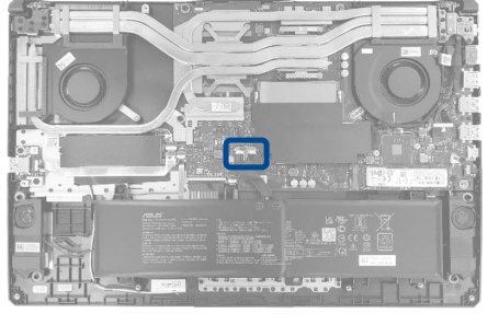 ASUS FX706HEB battery connector location
