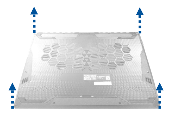ASUS FX706HEB base cover removed