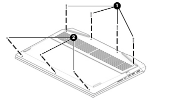 HP Pavilion 15-dk0068wm bottom cover screw positions