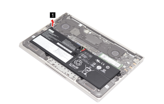 Yoga C940-14IIL: Remove the battery rubber insulator
