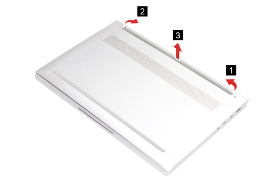 Yoga C940-14IIL: Remove the long rubber foot strip