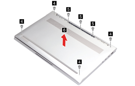 Yoga C940-14IIL: Remove seven screws and take off the lower case